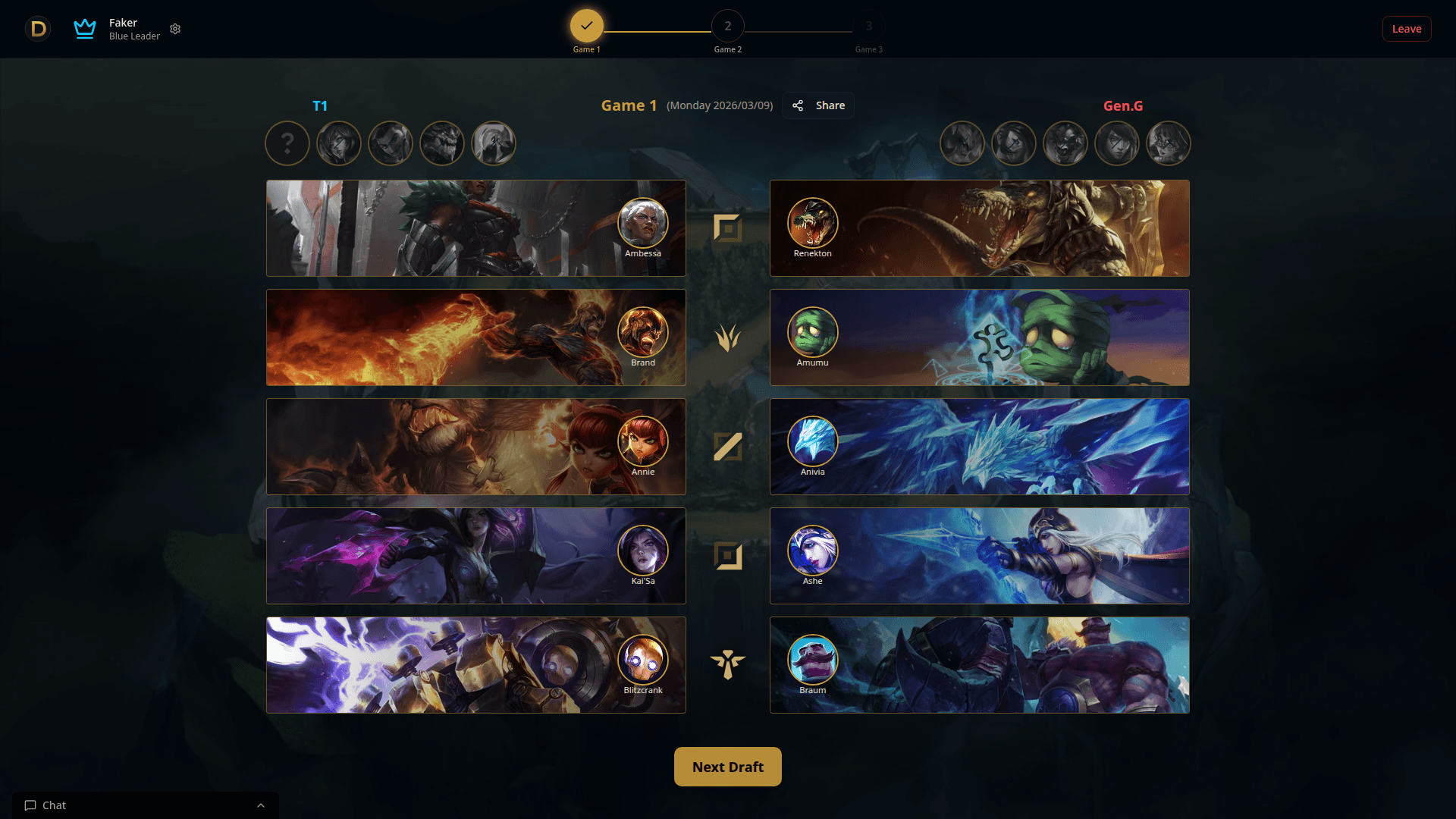 Draft complete with final team compositions